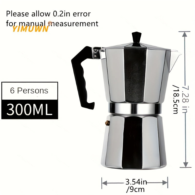 Italian Style Stovetop Espresso Maker - Enjoy Strong and Flavored Coffee with this Aluminum Moka Pot - Convenient to Use and Easy to Clean