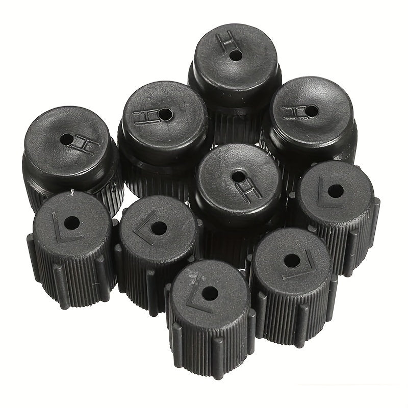 Keep your car's air conditioning system running smoothly with these R134a AC System Charging Port Caps. Made of durable ABS plastic, these caps are corrosion-resistant and come in both 13mm and 16mm sizes for the high and low sides of your AC system.