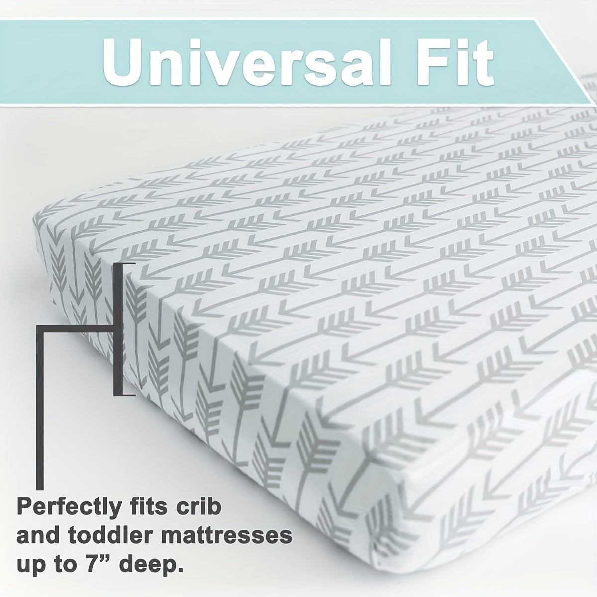 Set of 2 Fitted Crib Sheets and Mattress Cover for Young Children