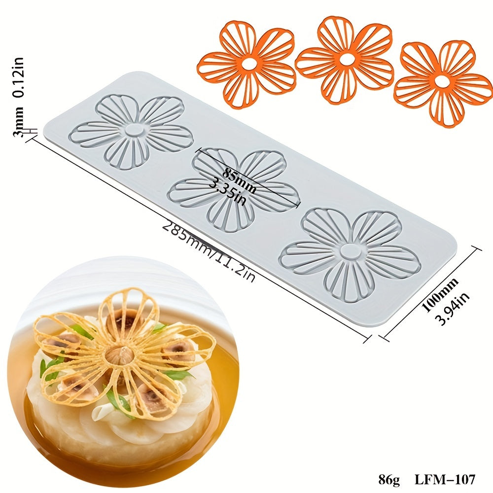 Silicone Mold for DIY Craft Baking: Flower Leaf Patterns Cake Lace Mat - Ideal for Decoration and Printing Molds