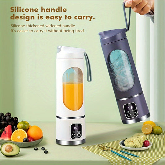 3-Mode Portable Blender: Rechargeable via USB, Perfect for Fresh Juices & Smoothies, Features Digital Display, Easy to Clean, Great for Travel and Outdoor Use, Top-of-the-Line Kitchen Accessory