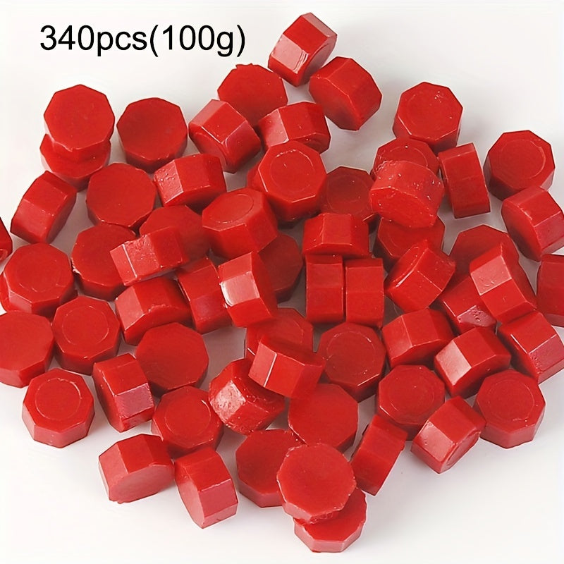 340pcs 100g Octagonal Wax Particles for DIY Gift Box Sealing Wax