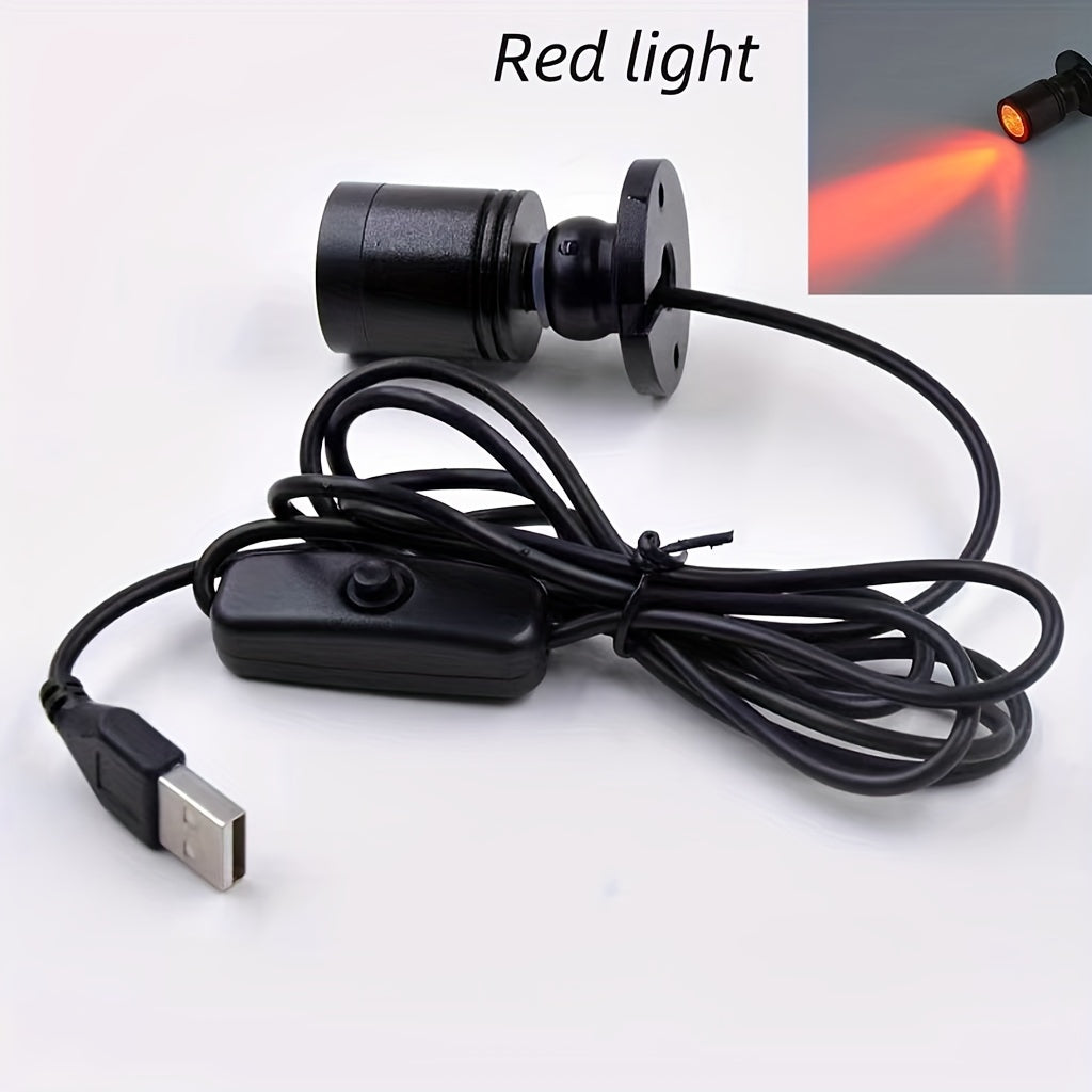 USB-Powered Mini LED Spotlight with 146.3cm Cable for various uses, in Cold White, Warm White, Green, Red, Blue, Yellow.