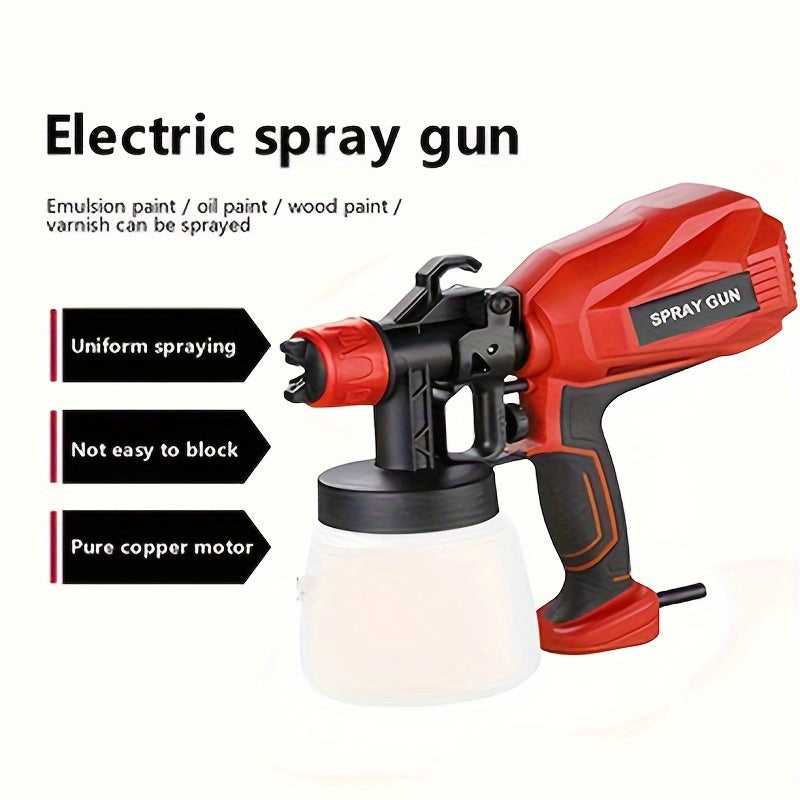 High Power Pneumatic Spray Gun for Electric Latex Paint Spraying & Cleaning, European Standard Plug, Silicone Carbide Grit