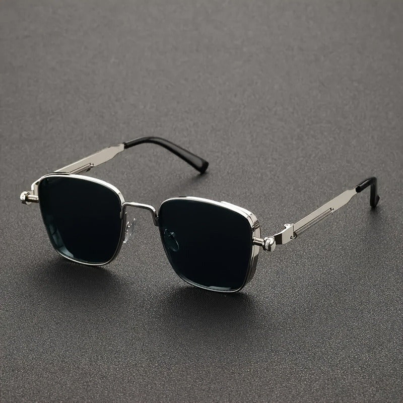 Vintage style metal frame glasses with anti-reflective PC lenses, fashionable and durable eyewear for outdoor activities, driving, fishing, parties, and travel.