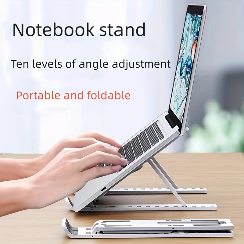 Single Fork Folding Laptop Stand, Ten Levels Adjustable, ABS Material