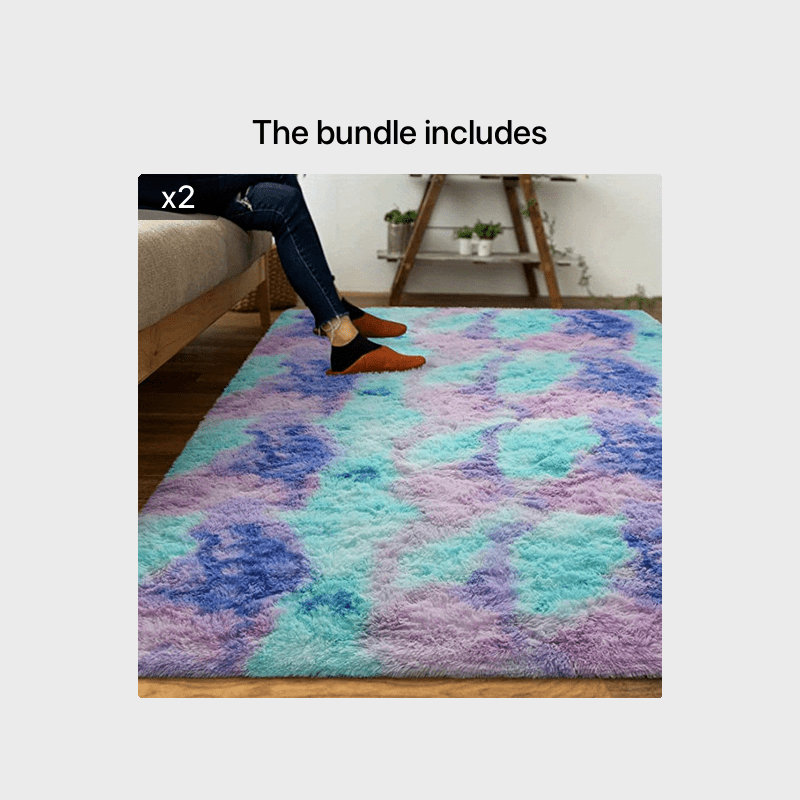 Soft, fluffy shag area rug perfect for living room or bedroom decor. This non-slip machine washable carpet adds luxury and coziness to any space.