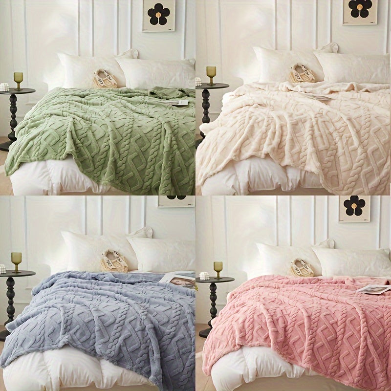 Soft and comfortable 3D fashionable design lamb fleece blanket, thick and warm for coziness. This plush air conditioning blanket can be used as a flannel throw for extra warmth. Perfect for bed, couch, or travel, it makes a great Christmas present.