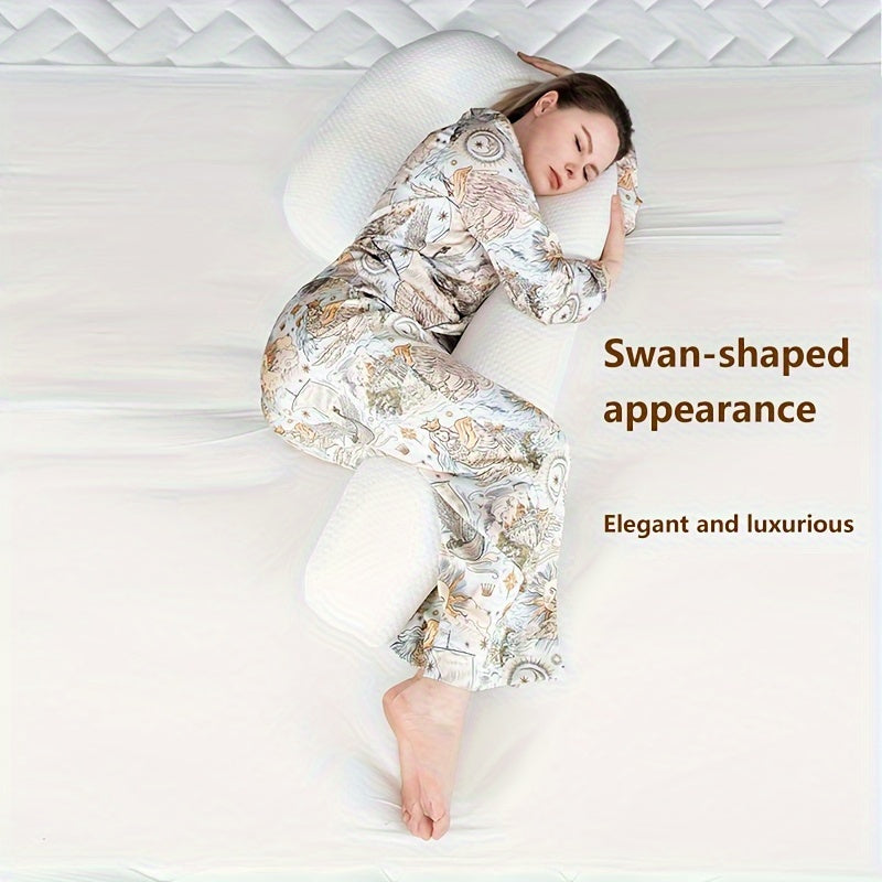 Ultra-Soft Knit Swan Pillow provides Full Body Support - Cozy, Easy-to-Carry, and Machine Washable