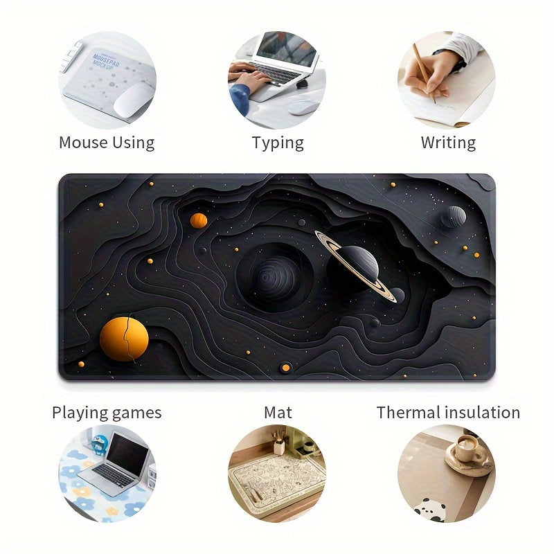 Durable Galactic space-themed gaming mouse pad with non-slip base - ideal gift for teens, boyfriends, girlfriends. Features for eSports.