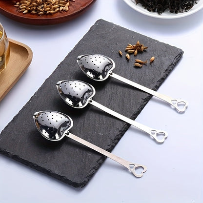 Set of 3 Heart-Shaped Stainless Steel Tea Infusers - Great for Loose Leaf Tea & Spices, Perfect for Halloween, Christmas, Easter, and Thanksgiving.