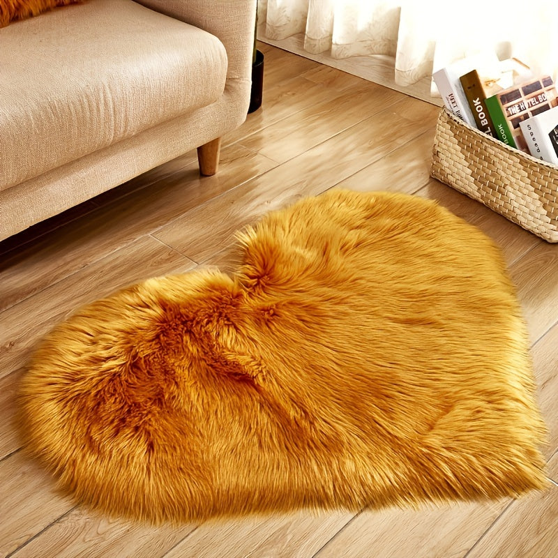 Heart-Shaped Faux Sheepskin Rug - Perfect for Celebrating Special Occasions!

Add a touch of festive charm to your home with this adorable 1pc Heart-Shaped Faux Sheepskin Rug. Measuring 50.01cm x 70.0cm, this rug is made from a soft blend of acrylic and