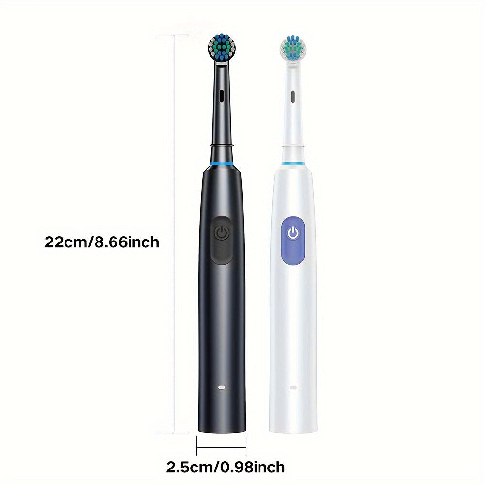 A set of 2 round electric toothbrushes with 8 brush heads, 2 color combinations, UCB-C charging, 5 modes including a super-fast cleaning mode, perfect gift for family and friends.