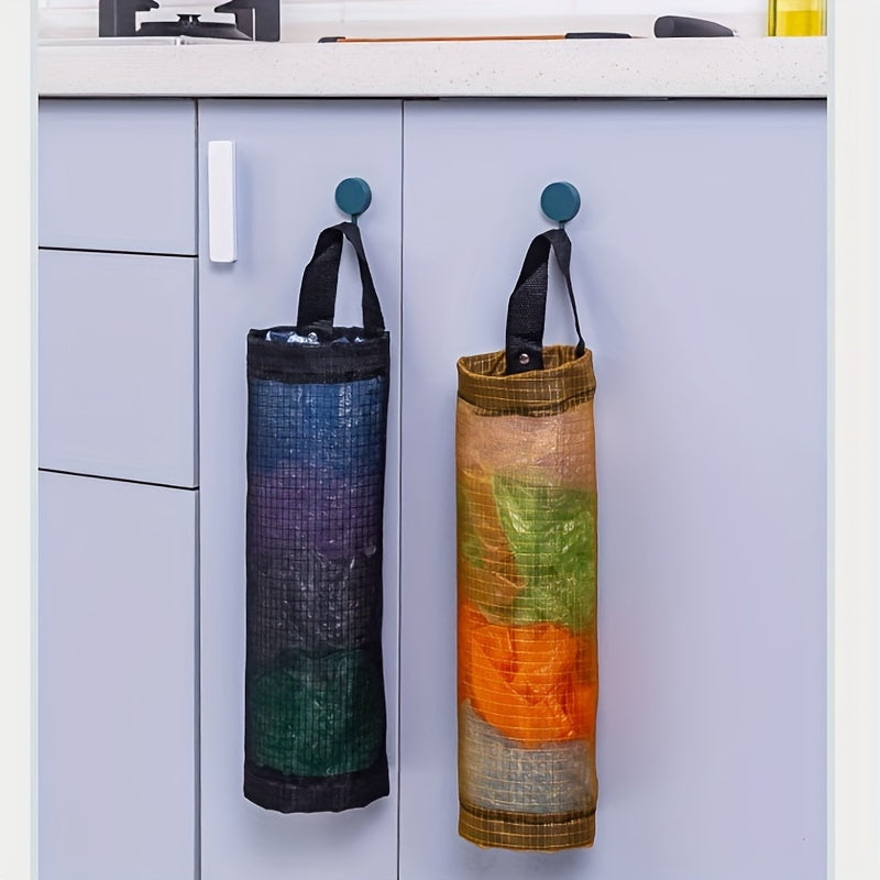 Wall-Mounted Storage Dispenser for Kitchen Mesh Grocery Bags - 2 Piece Set, Breathable Organizer for Trash & Plastic Bags, Grocery Bag Holder