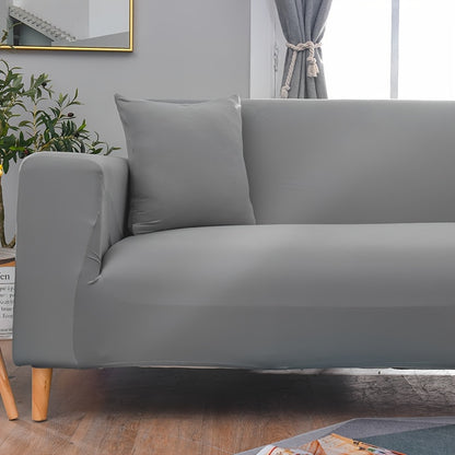 Modern sofa cover with non-slip elastic band, machine washable, made of 95% polyester and 5% spandex. Compatible with various sofa sizes, no printing, stitched craftsmanship, fabric weight of 100-120 g/m².