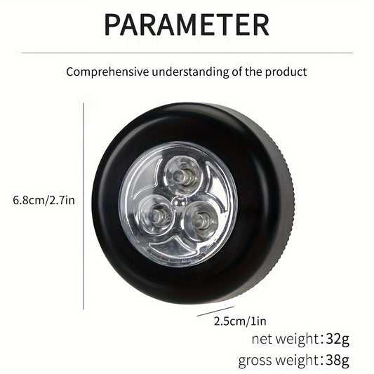 Indoor LED emergency light with magnetic suction for decorative ceiling use. Powered by 3 AAA batteries (not included). Perfect for dormitories, bedrooms, or as a mini night light for reading.