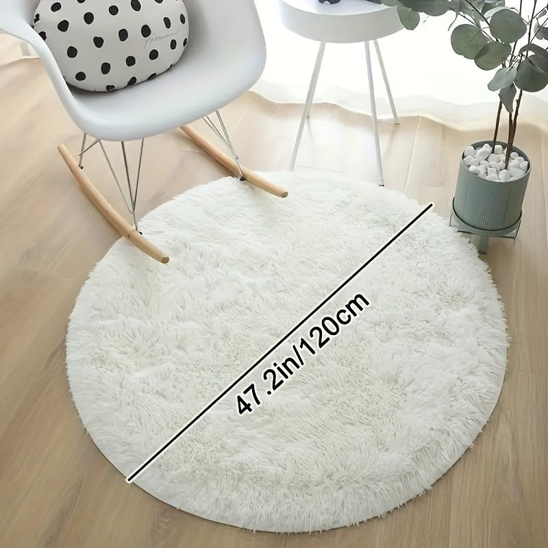 Soft Circular Rug - Resistant to Stains, Non-Slip Polyester Mat for Living Room, Bedroom, Indoor Decor - Machine-Made, Dry Clean Only - Perfect for Christmas, Halloween, Easter, and other special occasions