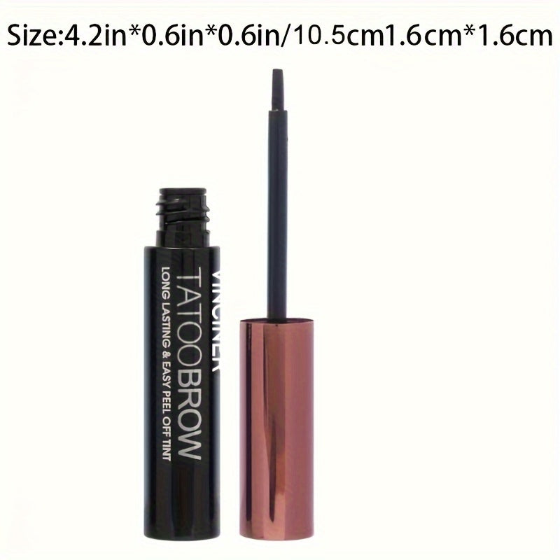 Long-lasting black/brown waterproof eyebrow gel with semi-permanent dye.