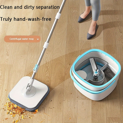 This all-in-one cleaning tool includes a handheld mop with bucket, two microfiber mop heads, a rotating floor cleaner, and a dust mop. It is perfect for all-purpose wet and dry cleaning in various areas of the house, such as the home, kitchen, bathroom