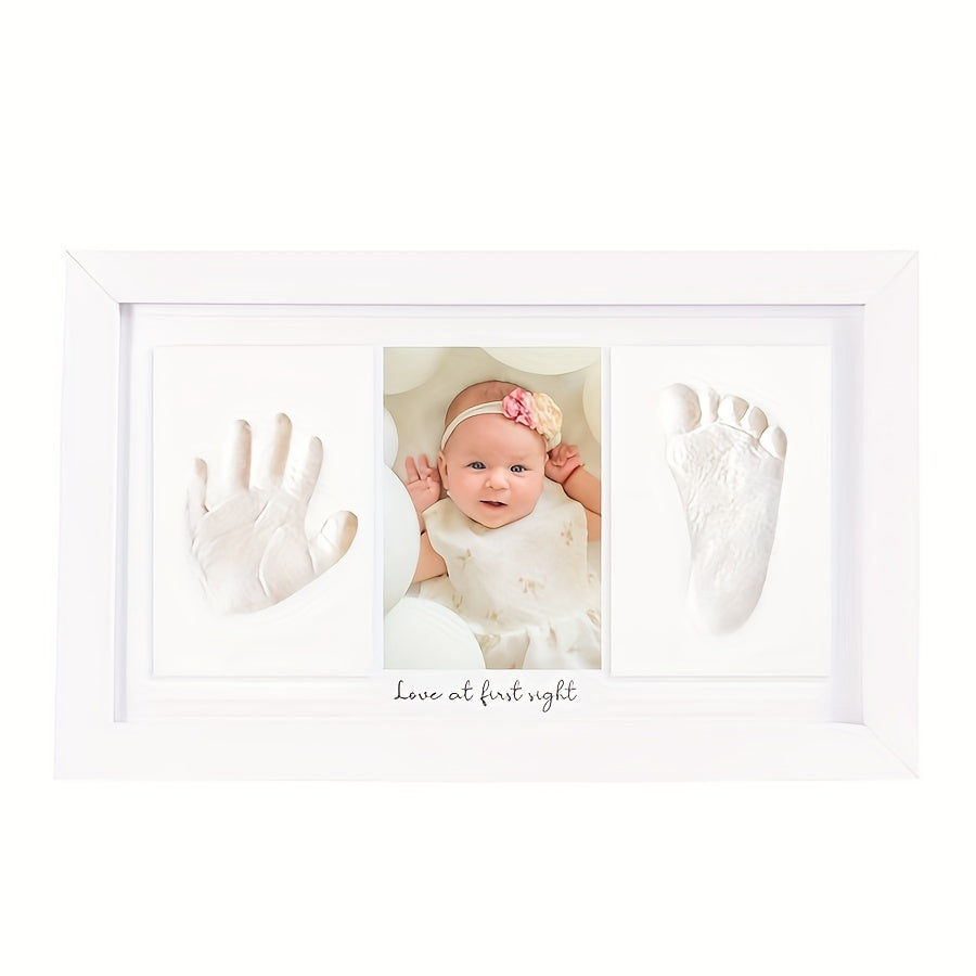 Create a timeless keepsake with our Baby Handprint & Footprint Frame Kit - Includes a single wooden frame for newborns - Personalize your infant's memories with this customizable memento, perfect for nursery décor and gender-neutral baby showers - Makes