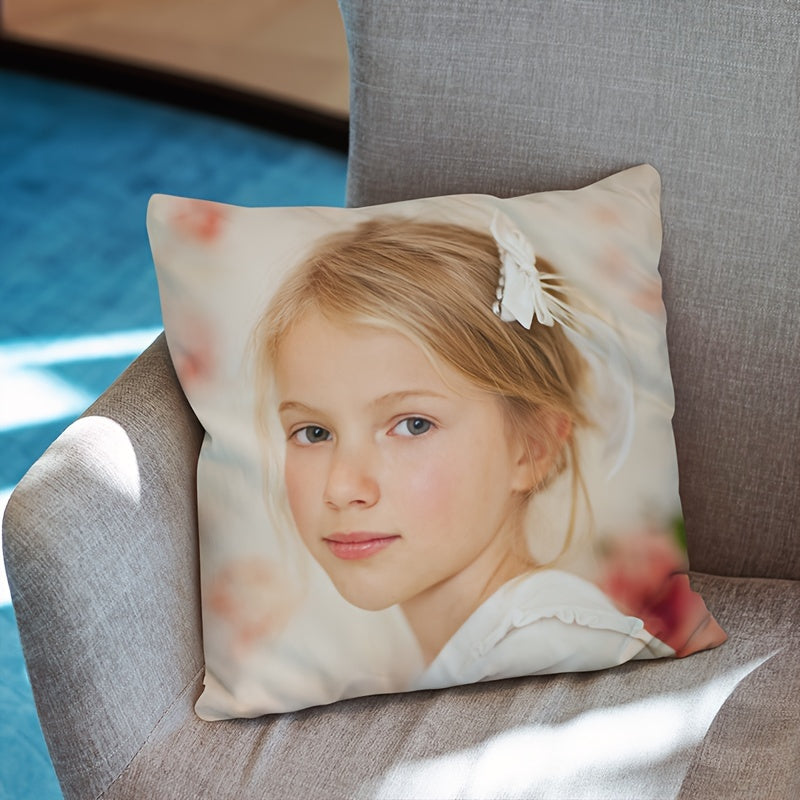 Create your own DIY custom sofa cushion with a personalized photo pillow. This modern minimalist design is made from high-quality polyester and is perfect for adding a personal touch to your nursery or home decor.