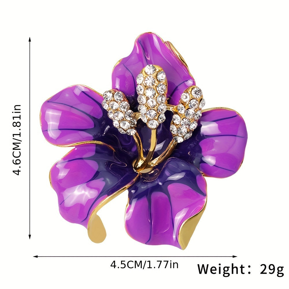 Stylish Flower Brooch Pins Made of High-Quality Alloy, Featuring a Unique Rose Design Adorned with Shimmering Rhinestones, Perfect for adding a touch of Glamour to Bridal and Wedding Attire