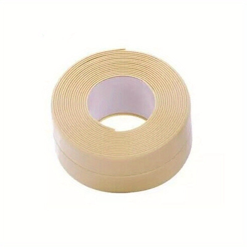 Self adhesive caulk tape for bathroom and kitchen sealing.