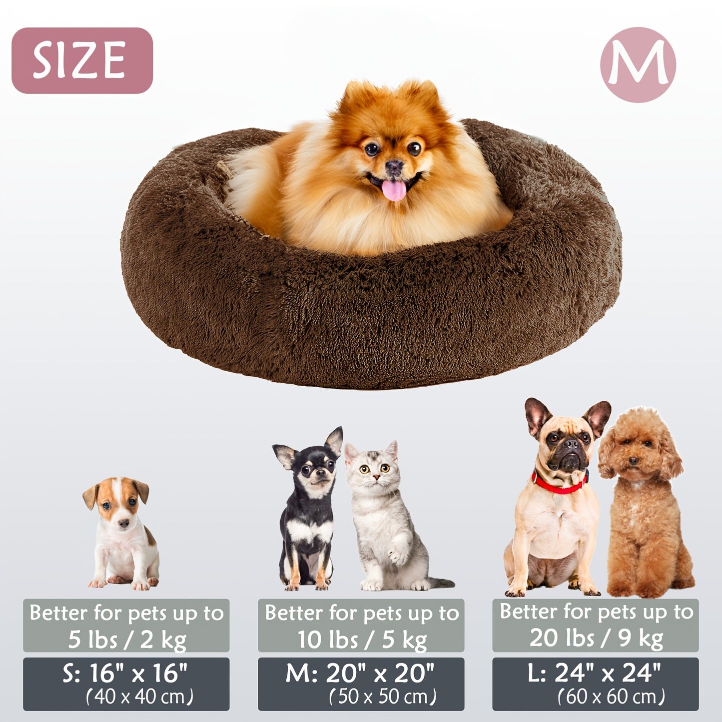 Cozy round pet bed for dogs, ideal for autumn and winter indoor sleeping.