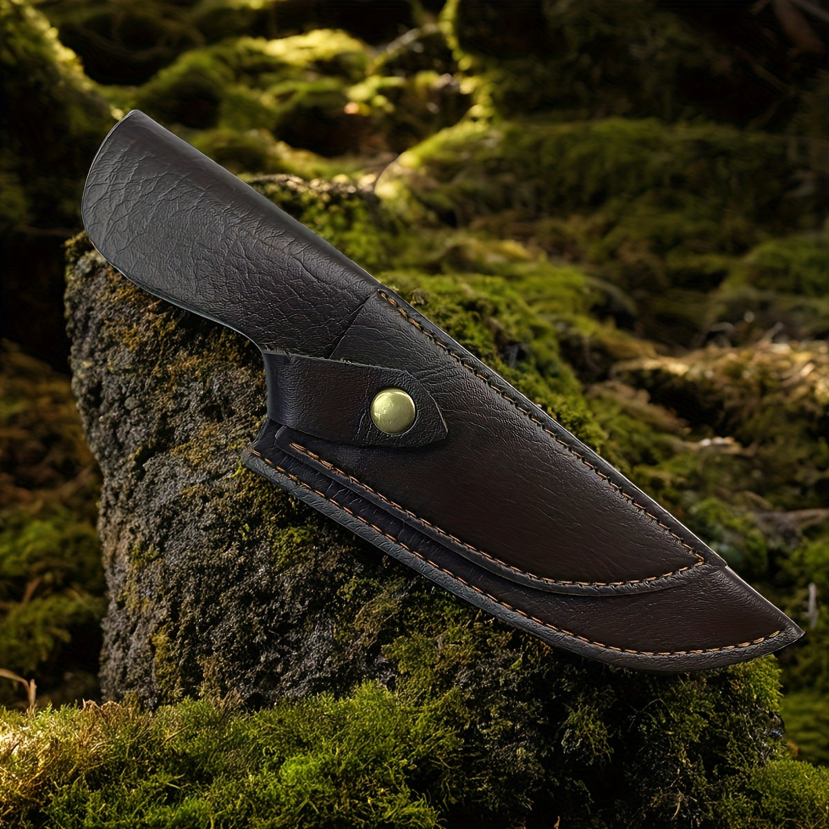 A durable 2-in-1 faux leather knife sheath with protective cover, made of 3D carved thick PU material that is gentle on the blade. Perfect for chefs and ideal for camping, outdoor cooking, and picnics. Makes a great Christmas gift idea (knife not