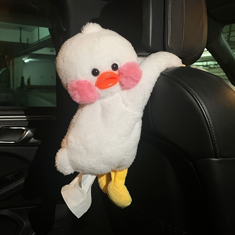 Cute duck car tissue box for creative car decoration.