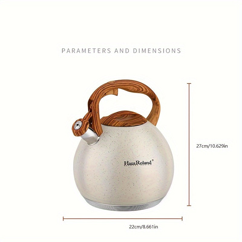 The Hausroland Stainless Steel Tea Kettle is a versatile and efficient kitchen essential. With a capacity of 1.7L or 3L, this kettle requires no electricity, making it perfect for use on open fire gas stoves or induction cookers. Ideal for both kitchen