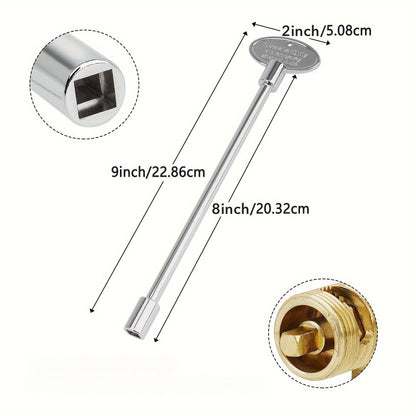 '- Sleek 8-Inch Gas Fireplace Key in Polished Chrome Finish with D-Ring & Keychain
- Compatible with 1/4" & 5/16" Valve Stems, Ideal for Fire Pits and Fireplaces