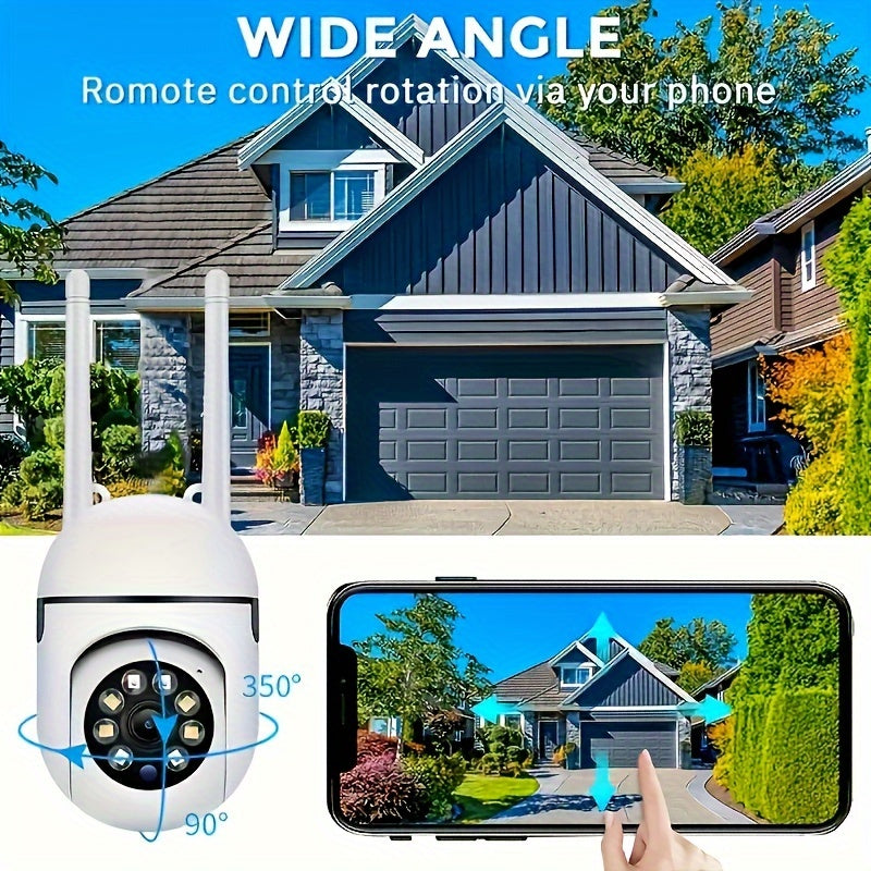 HD WIFI Monitoring Camera with 1080P resolution, featuring a wide 355-degree field of view and intercom capabilities for enhanced home security. Equipped with full-color night vision and two-way intercom for seamless communication. Control the camera