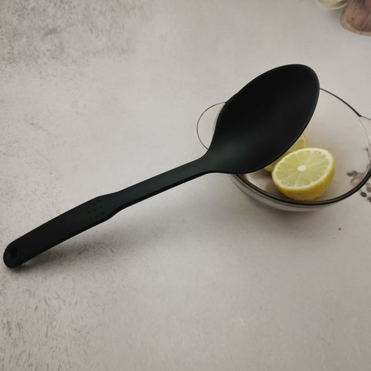 1 Large Nylon Serving Spoon with Non-Slip Handle and Hanging Hole for Easy Storage, Ideal Kitchen Utensil.