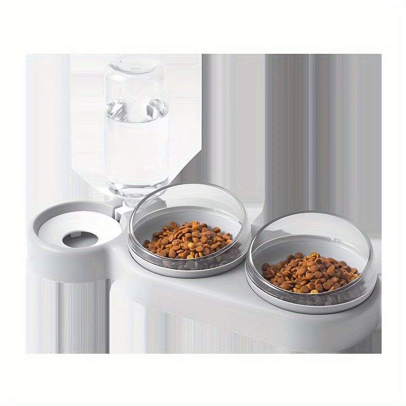 Dog basin with three antitip snail bowls for food and water, suitable for cats.