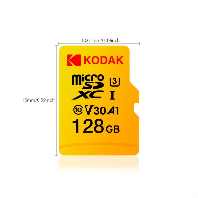 Kodak High-speed Driving Recorder Memory Card 64GB for surveillance cameras, and 128GB for mobile phones, PCs, and speakers.