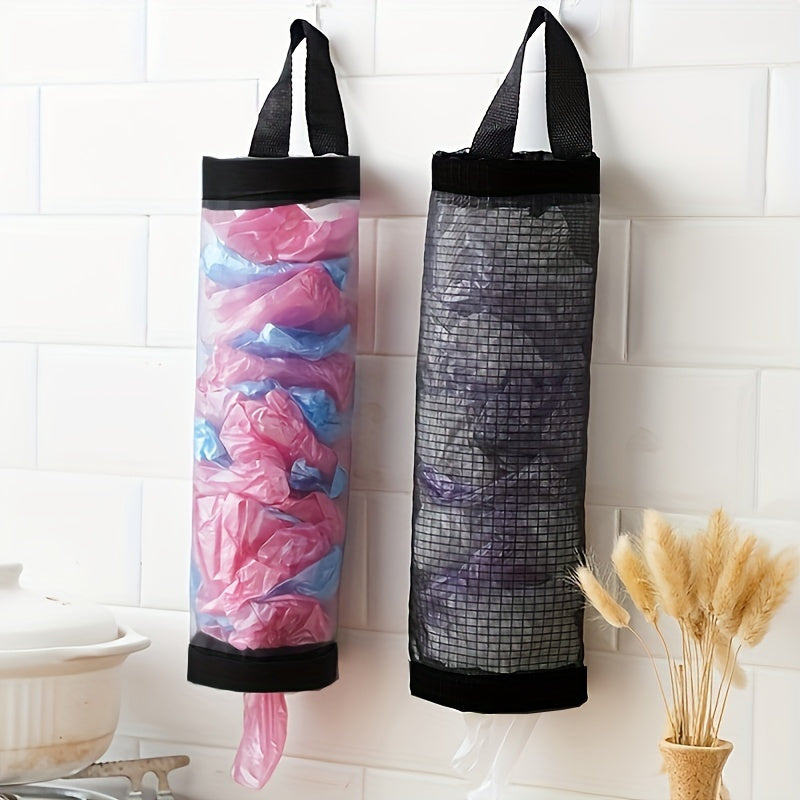 The Space-Saving Mesh Plastic Bag Rack is a breathable, washable, and foldable solution for organizing your kitchen. It is the perfect choice for maximizing space and keeping your bags organized.