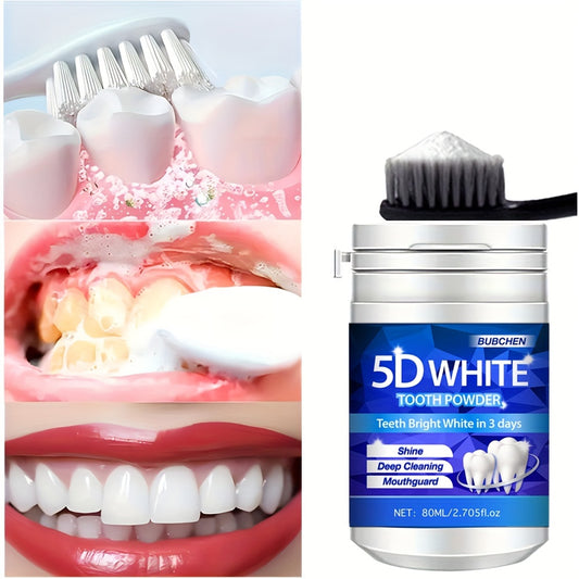 80ML 5D Bright Toothpowder with Pearl Powder, Fresh Breath Toothpaste for Deep Cleaning and Dental Care, Ideal Women's Gift