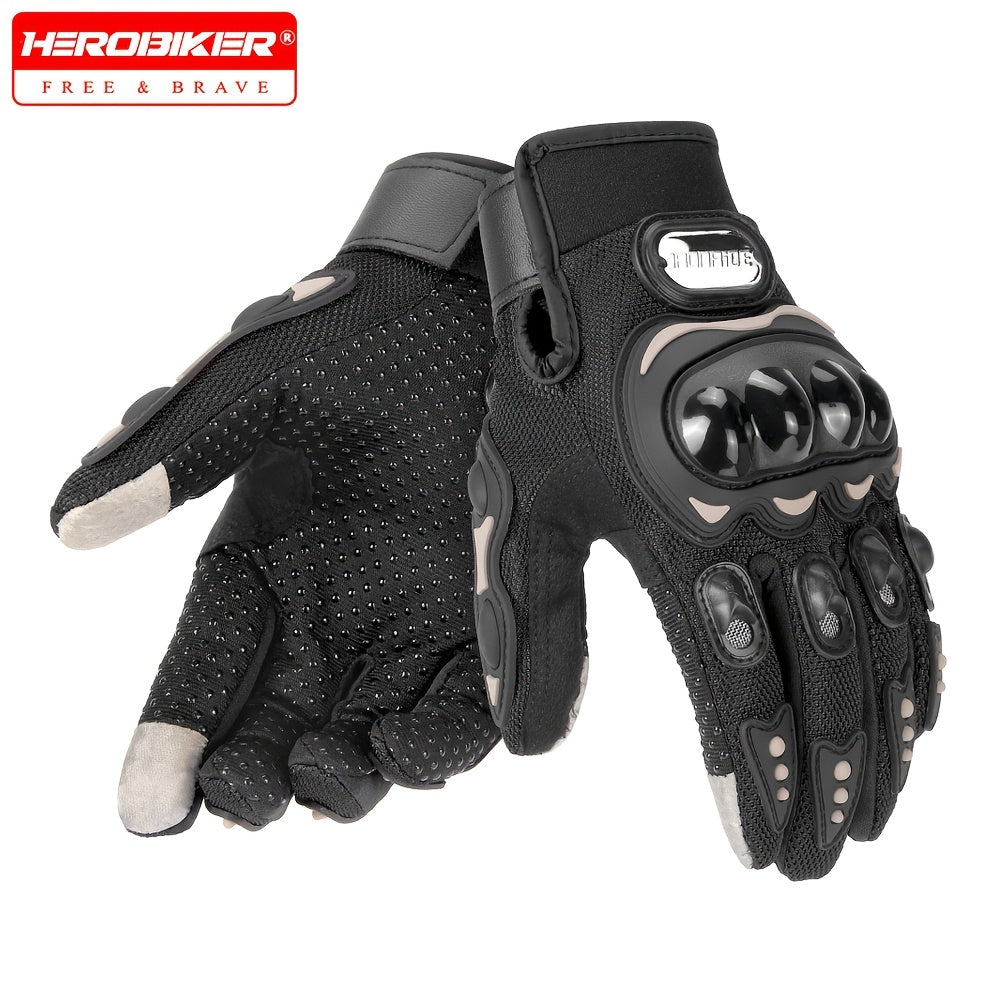 HEROBIKER Ironride Polyester Riding Gloves are hand washable and perfect for outdoor motorcycle riding in all seasons.