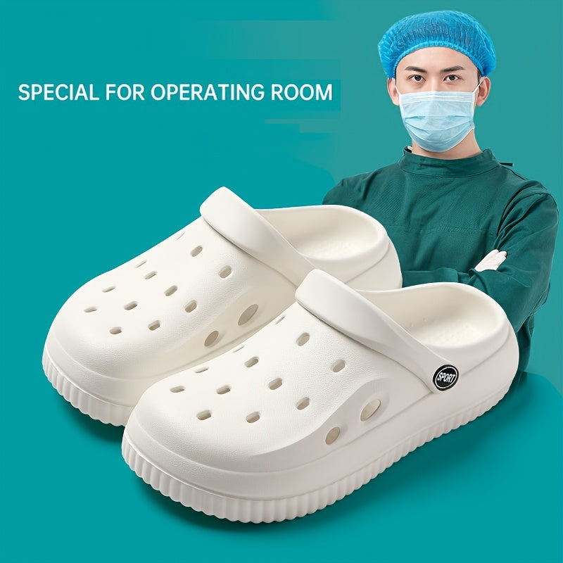 Flexible Summer EVA Clogs: Breathable, Non-Slip Slippers for Nurses & Couples.