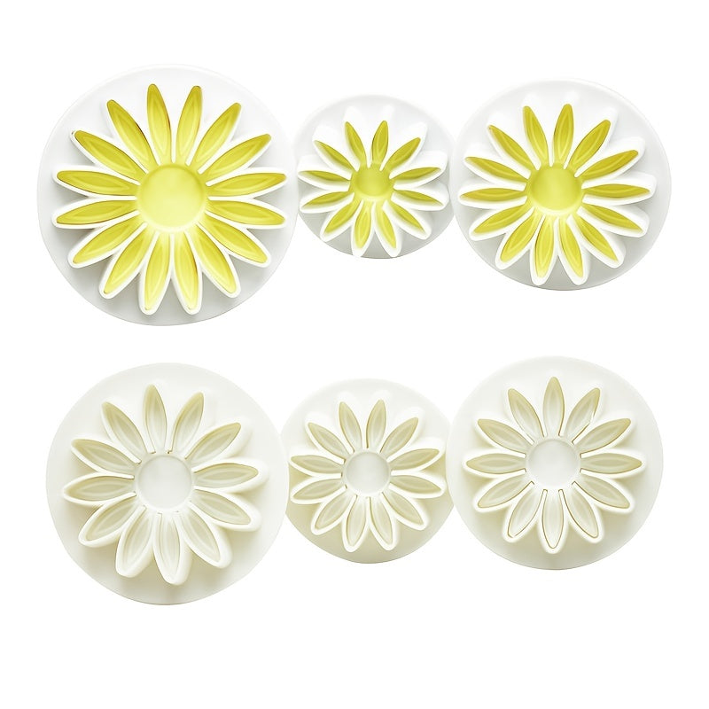 Set of 4 Fondant Molds in Flower Shapes for Homemade Cookie and Candy Creations, Essential Baking Tools and Kitchen Gadgets