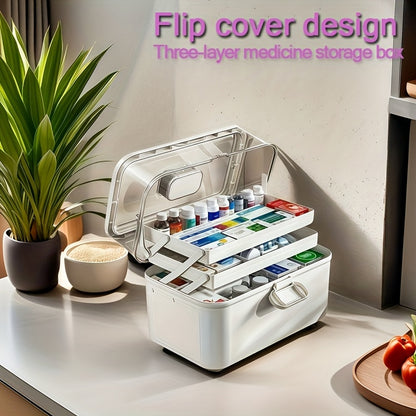 3-Tier Medicine Organizer made of durable ABS plastic, ideal for RV travel and home emergency preparedness.