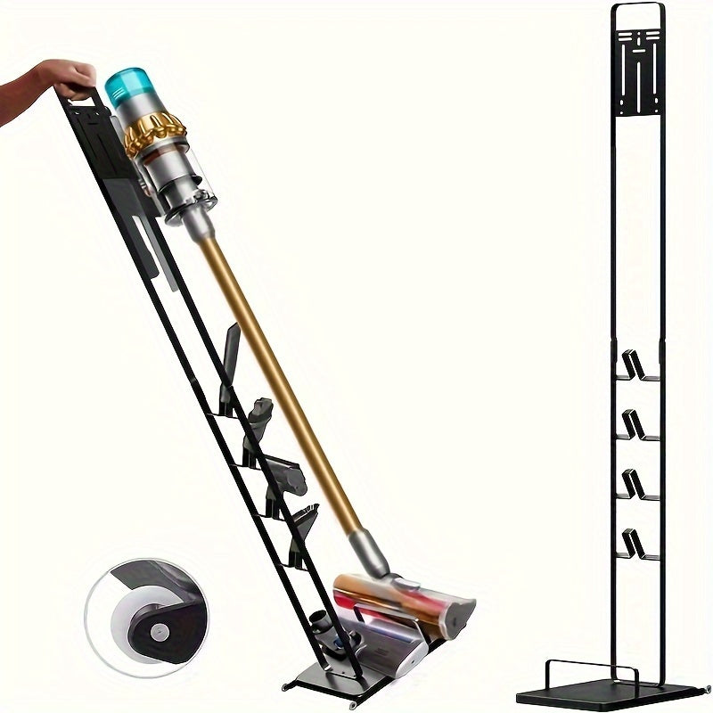 Compatible with V15, V12, V11, V10, V8, V7, and V6 models, this vacuum cleaner stand comes with wheels for easy mobility. It features power storage and is also compatible with handheld cordless vacuum cleaners, accessories, and attachments. With its