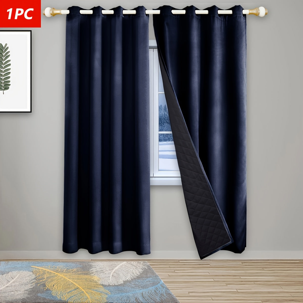 One piece of Winter Thermal Air Layer Curtains, specially crafted for insulation and wind protection during the colder months. These curtains are ideal for modern homes, serving as decorative door curtains, window partitions, and blackout curtains. They