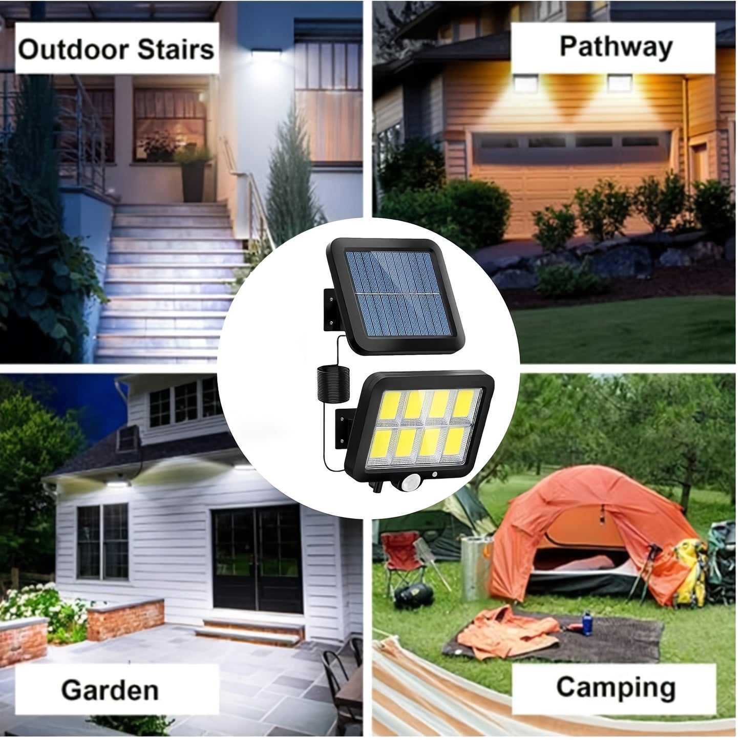 1/2/4pcs 160 LED solar sensor light for garage/garden/patio/walkway.