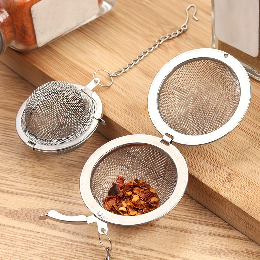 Durable Mesh Stainless Steel Tea Infuser for Loose Leaf Tea, Spices, and Soup Bags - Kitchen Cooking Tool