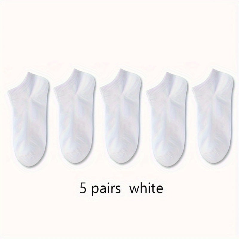 20 pairs of unisex solid color short socks, for all seasons.