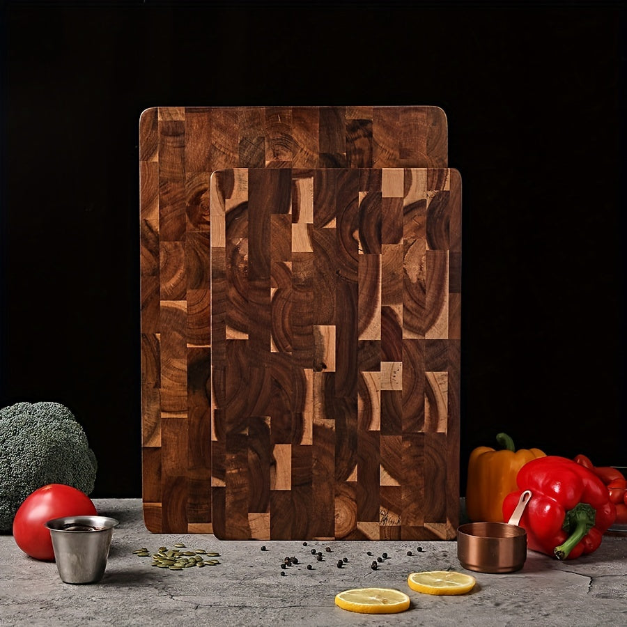 1 piece Acacia wooden cutting board - Perfect for chopping, slicing, and serving meats, cheeses, bread, vegetables, and fruits. Ideal for use in the home, dormitory, or kitchen. Makes a great gift for family members.