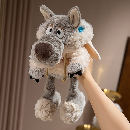 Plush wolf-in-sheep's-clothing toy, great for kids, perfect for claw machines, makes an ideal gift.