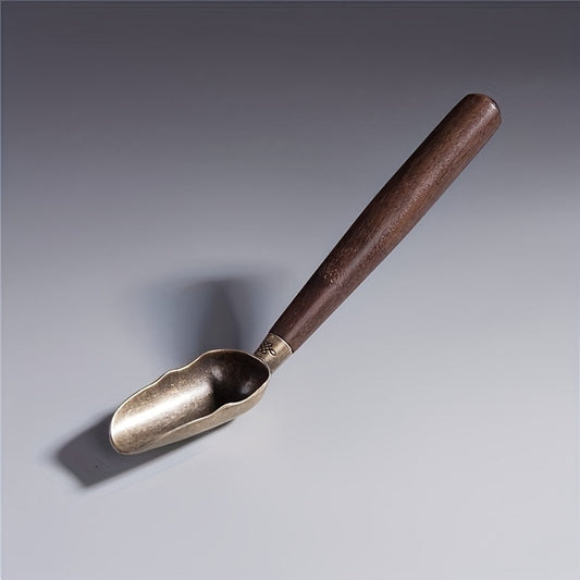 Black Sandalwood Alloy Spoon for Tea and Coffee, with Zen Influence - Ideal for Kung Fu Ceremonies and Festive Gatherings